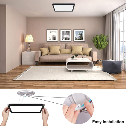 Flush Mount Square Black LED Ceiling Light