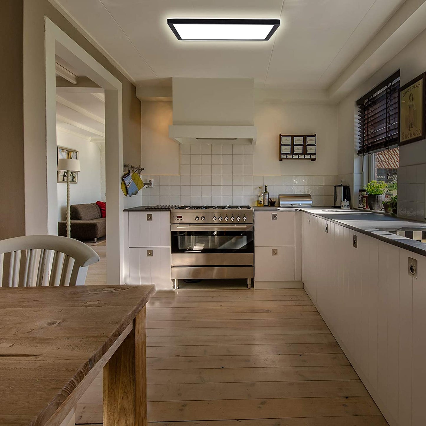 Flush Mount Square Black LED Ceiling Light