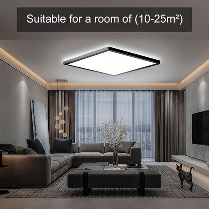 Flush Mount Square Black LED Ceiling Light