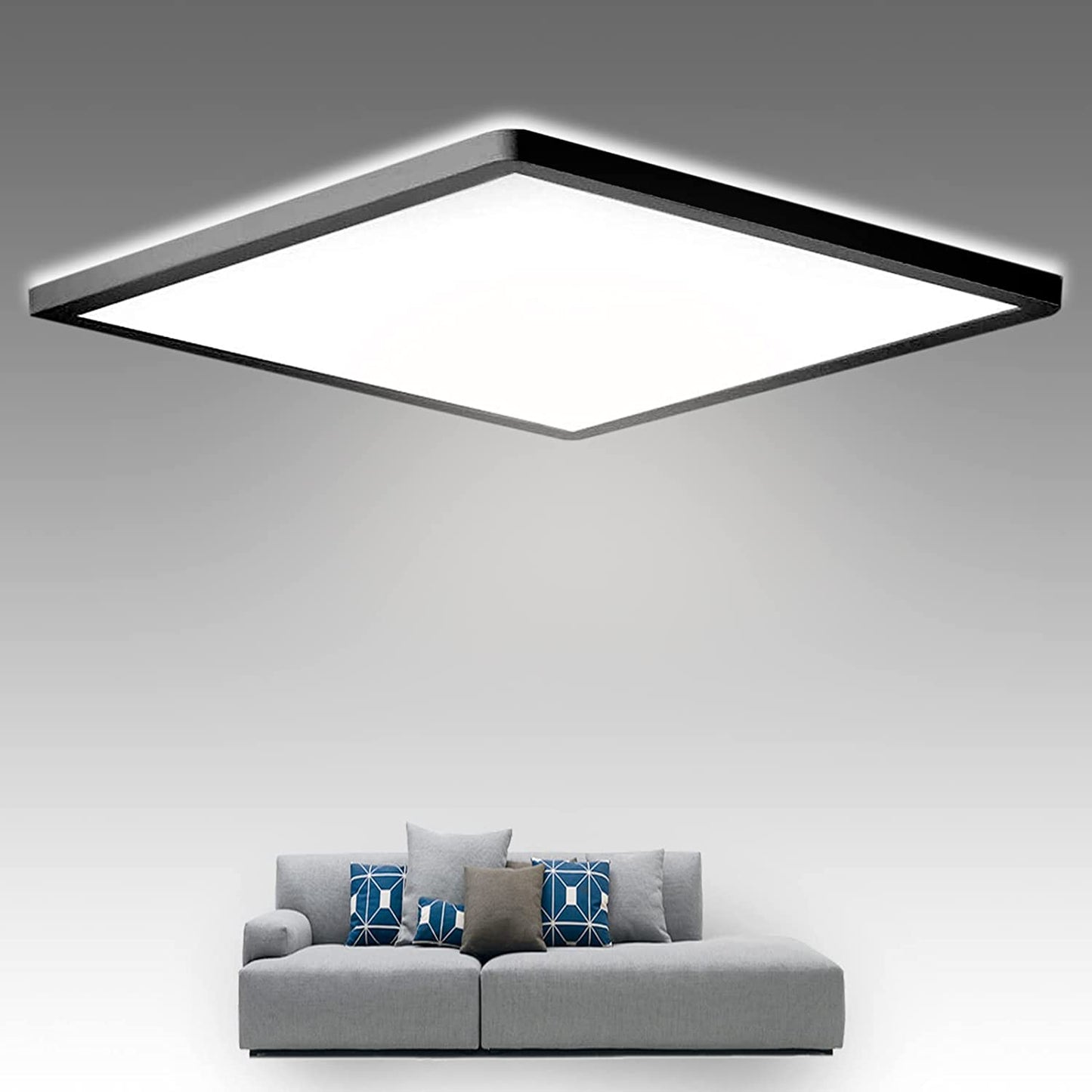 Flush Mount Square Black LED Ceiling Light