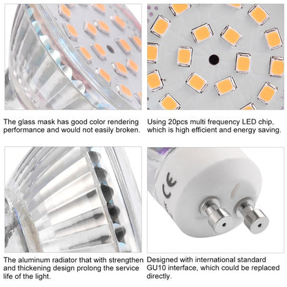 6 Pack 3.5W GU10 Warm White LED Bulbs(EU Standard)