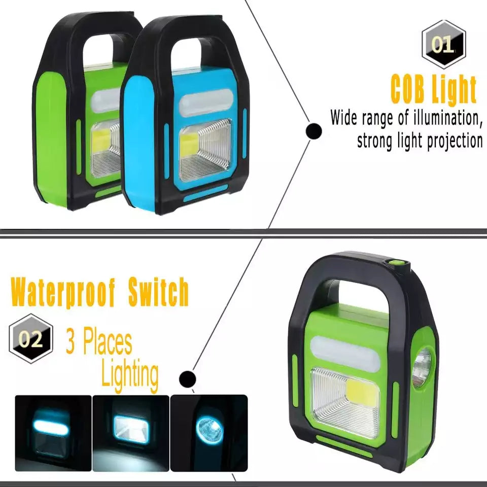 Rechargeable LED Floodlight. Solar Charging with Powerbank