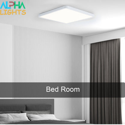 48W LED Panel Ceiling Light – 20 Inch Flush Mount White Fixture for Kitchen. Bedroom & Living Room