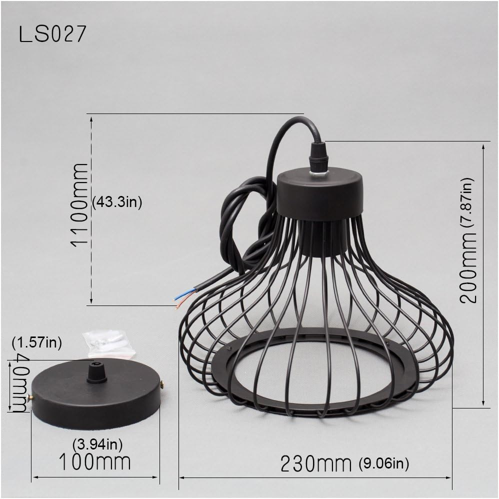 Industrial Retro Cage Ceiling Pendant Light. Vintage Hanging Lighting Fixture for Kitchen. Dining. and Loft Spaces