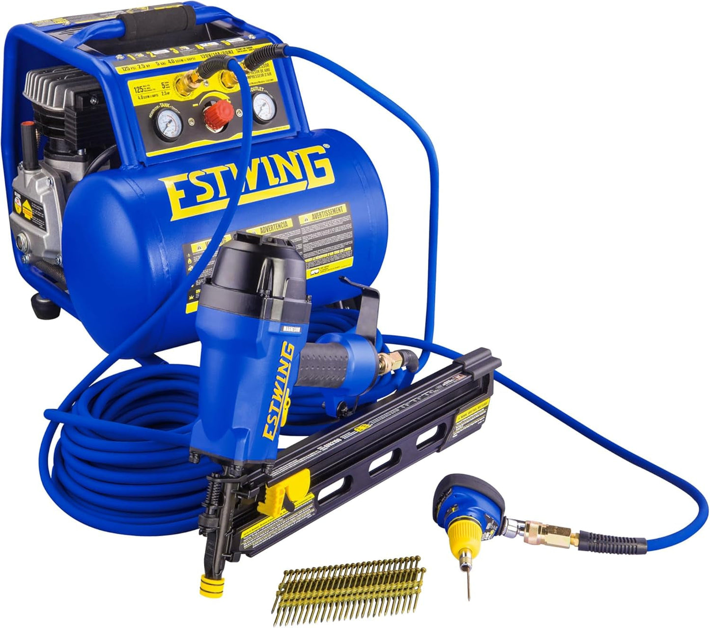 1/4 x 50' PVC/Rubber Hybrid Air Hose with Brass Fitting & Quick Connect Coupler - Durable & Flexible Performance!