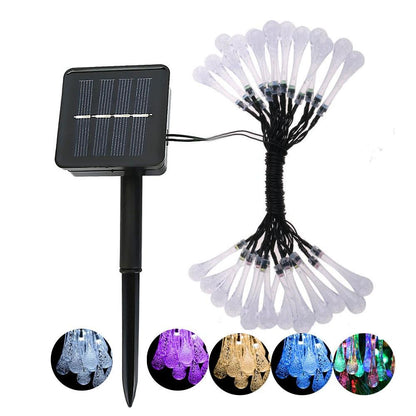 Guirlande Solaire Jaune <br> 20 Goute à Bulle
