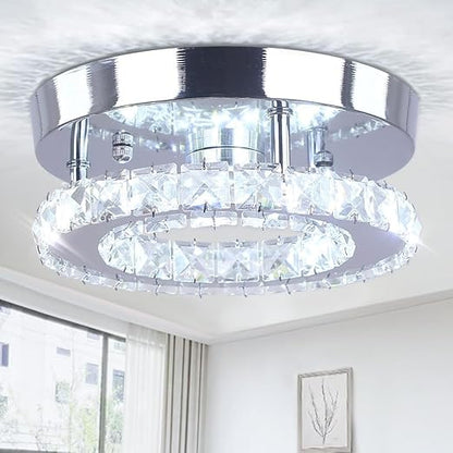 Modern LED 3-Ring Crystal Chandelier Light for Home Décor
