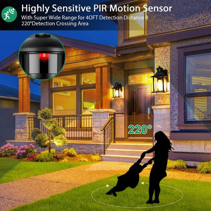 Outdoor Motion Sensor Glass Lamp