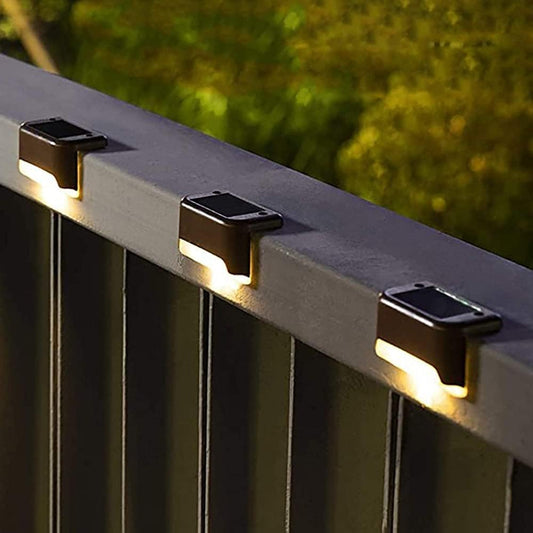 Solar Deck Lights 12 Pack – Outdoor Waterproof LED Step Lights (Warm White. Brown)