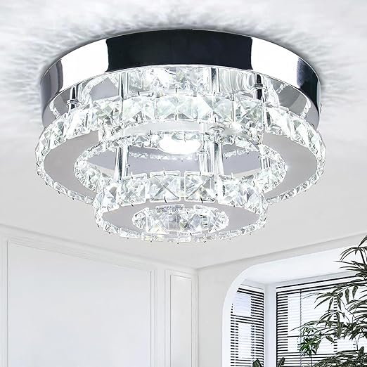 Modern LED 3-Ring Crystal Chandelier Light for Home Décor