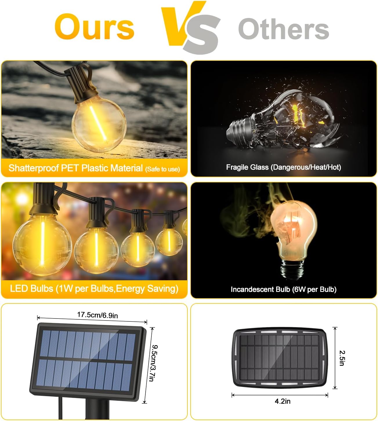 50FT Solar String Lights
