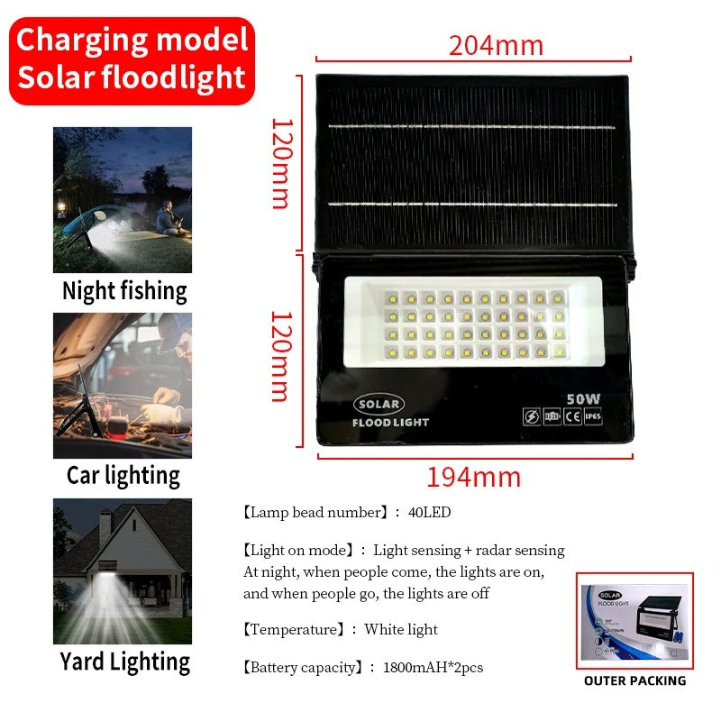 Solar Flood Light.mSolar Powered Spotlight Outdoor Waterproof Street Light Adjustable