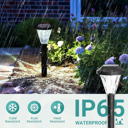 Solar Garden Lights Outdoor – 8 Pack Waterproof Pathway