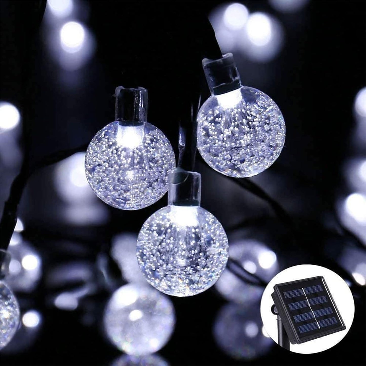 LED Ball Solar String Lights – Outdoor Retro Fairy Lights for Garden. Patio & Parties