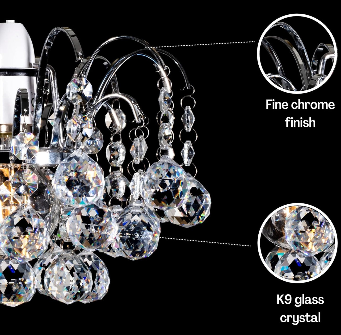 Crystal Faceted Oriel Light Shade. Crystal Chandelier. Ceiling Light Shade. Lamp Shade. Chandeliers Ceiling Light