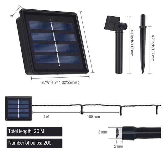 200 LED Solar Fairy lights
