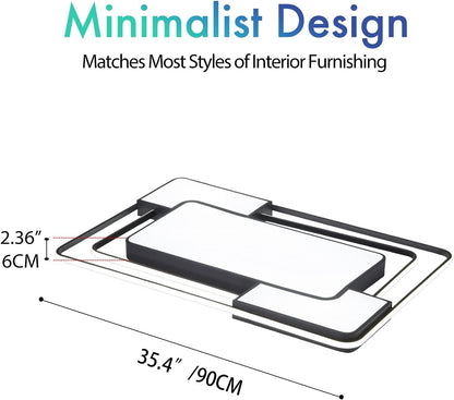 Modern Dimmable LED Ceiling Light with Remote. 90×60CM. 3000–6500K