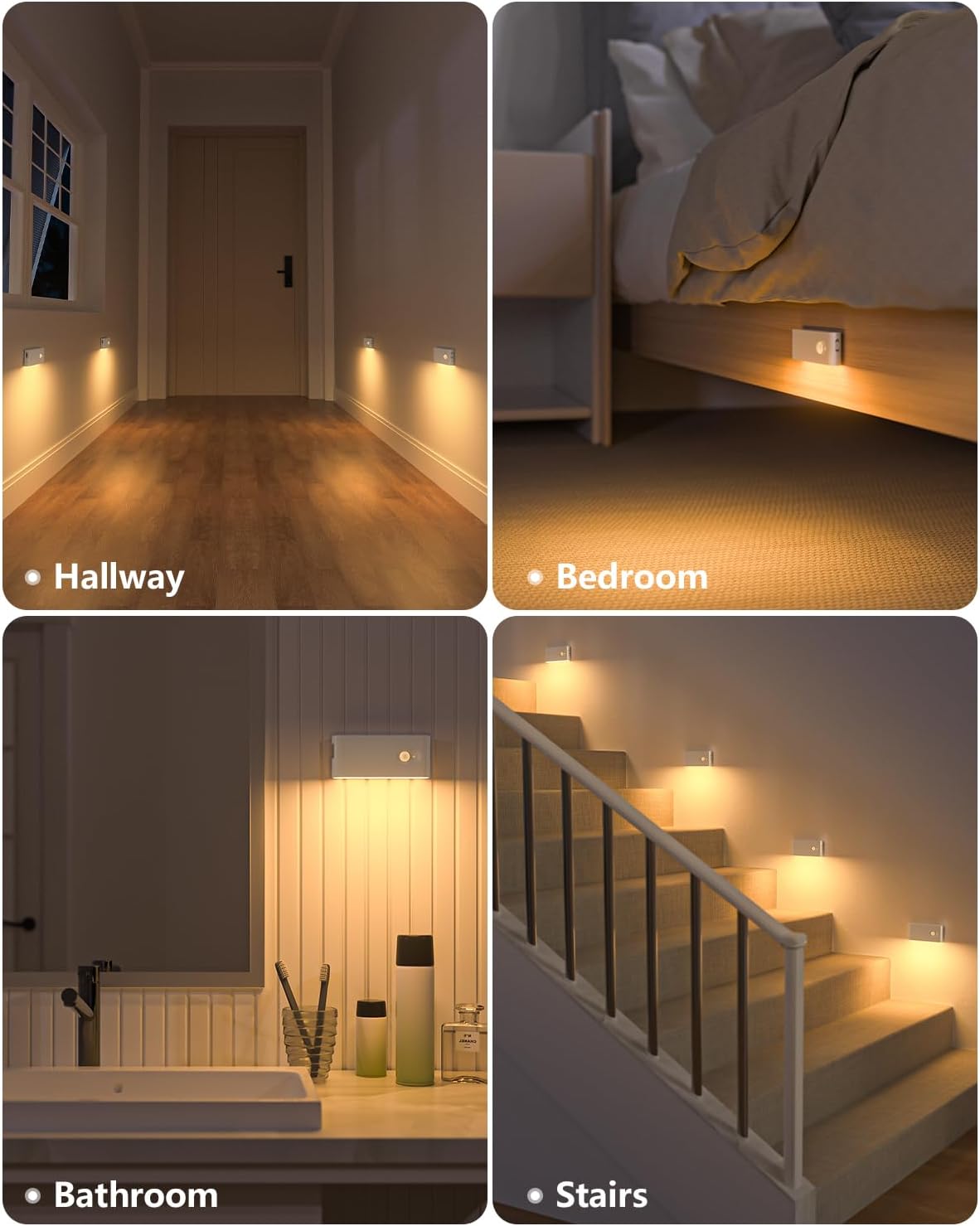Rechargeable Motion Sensor Stair Lights. 3 Pack