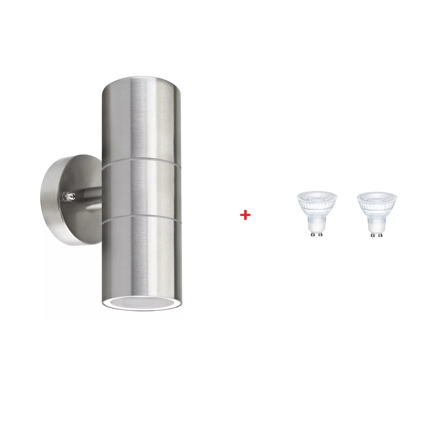 Modern Outdoor Up Down Wall Light – Stainless Steel. IP65 Waterproof. Mains Powered Exterior Sconce for Porch. Patio. or Garage