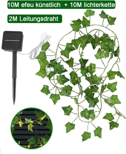 Solar String Lights 10M 100 LED Ivy Garland – Solar Powered. 8 Modes. Waterproof