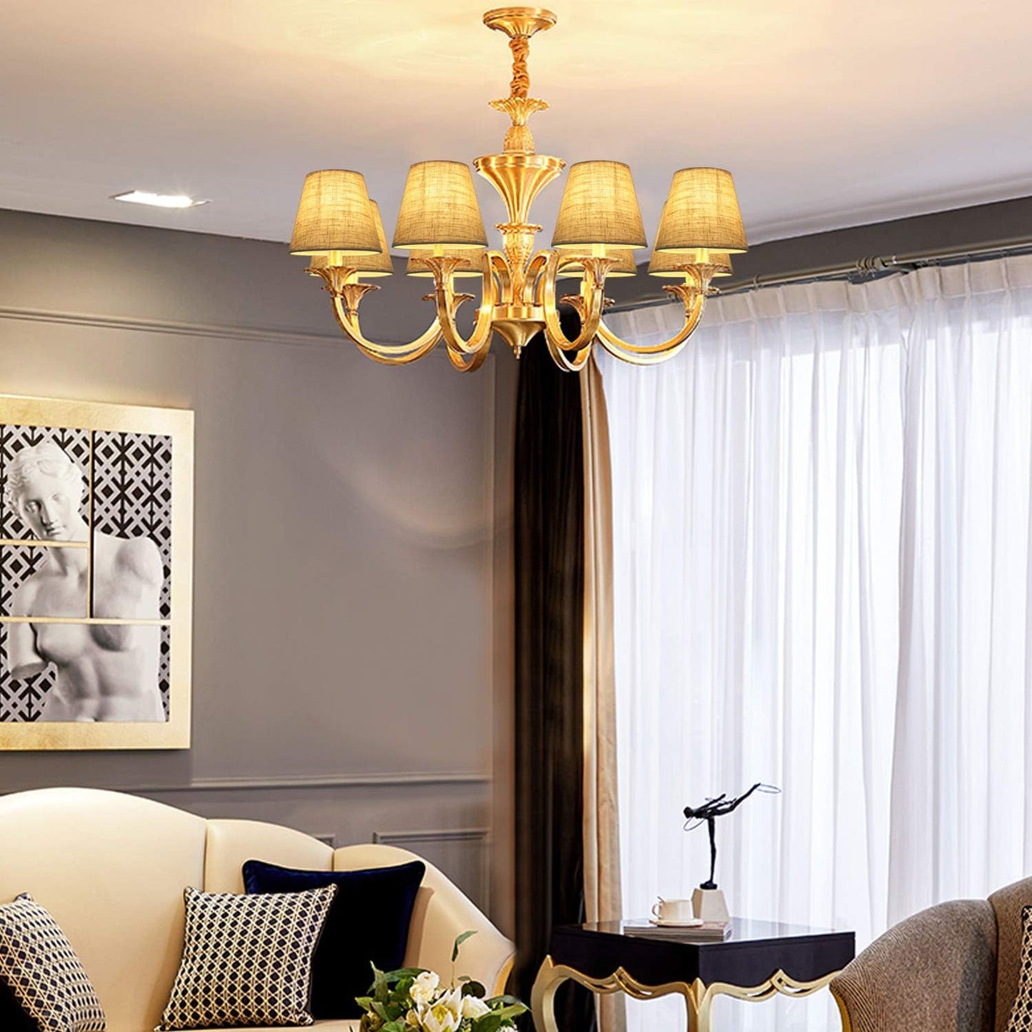 2 Pack Linen Lampshades – E14/E27 for Table & Wall Lamps