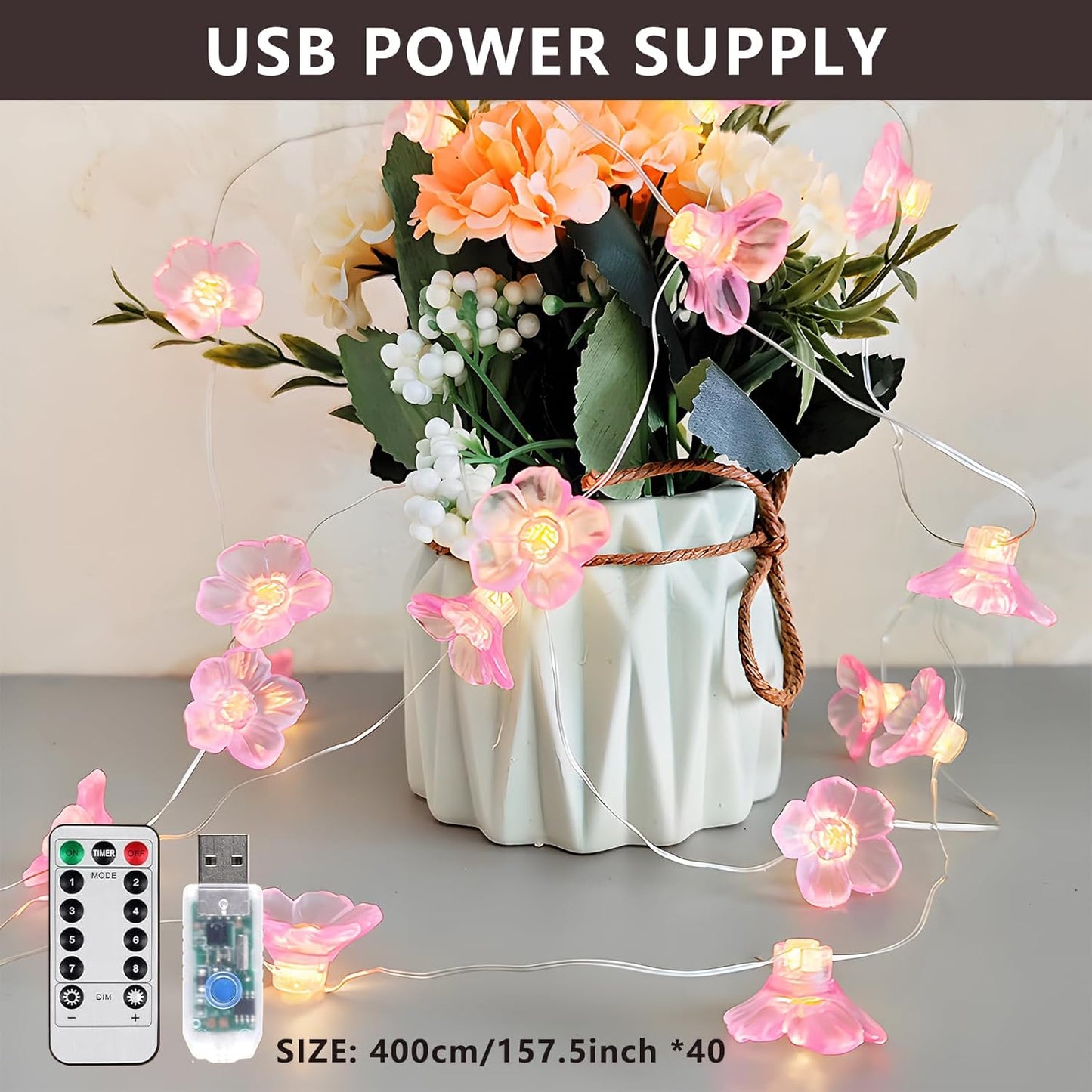 Cherry Blossom Fairy Lights 40 LEDs