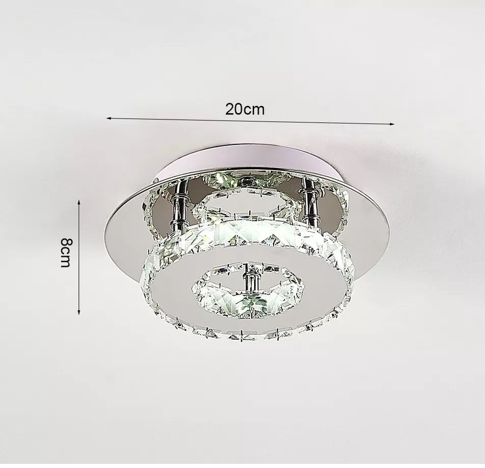 Modern Square Chrome Crystal LED Ceiling Light Lamp Fitting Pendant Chandelier