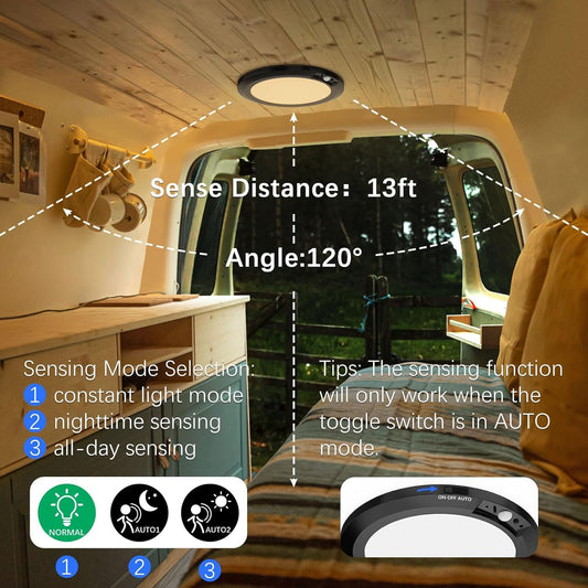 Rechargeable Motion Sensor Ceiling Light. 3 CCT. 400LM