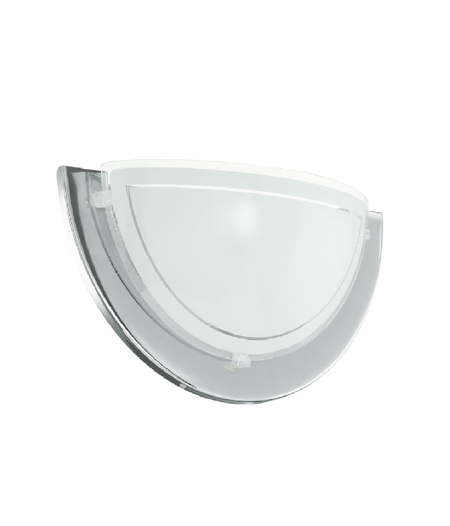 White Steel & Glass Wall Light with E27 Socket
