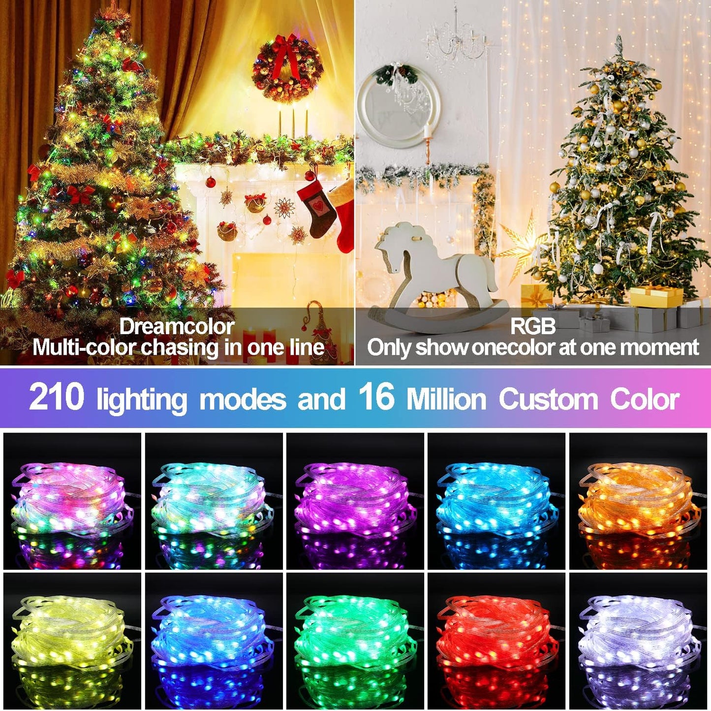 Fairy Lights 20M 200LED. App & Remote. Music Sync