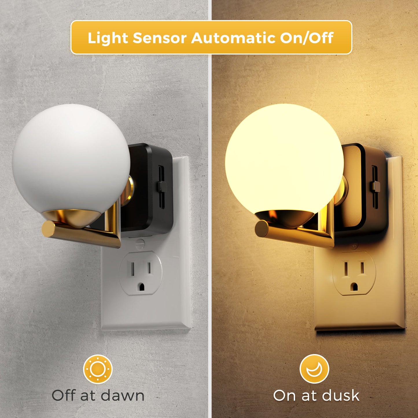 Plug-in Night Light white ball shaped lampshade