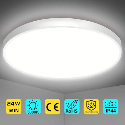 12 LED Ceiling Light – Ultra-Thin 24W Flush Mount. 2-Pack