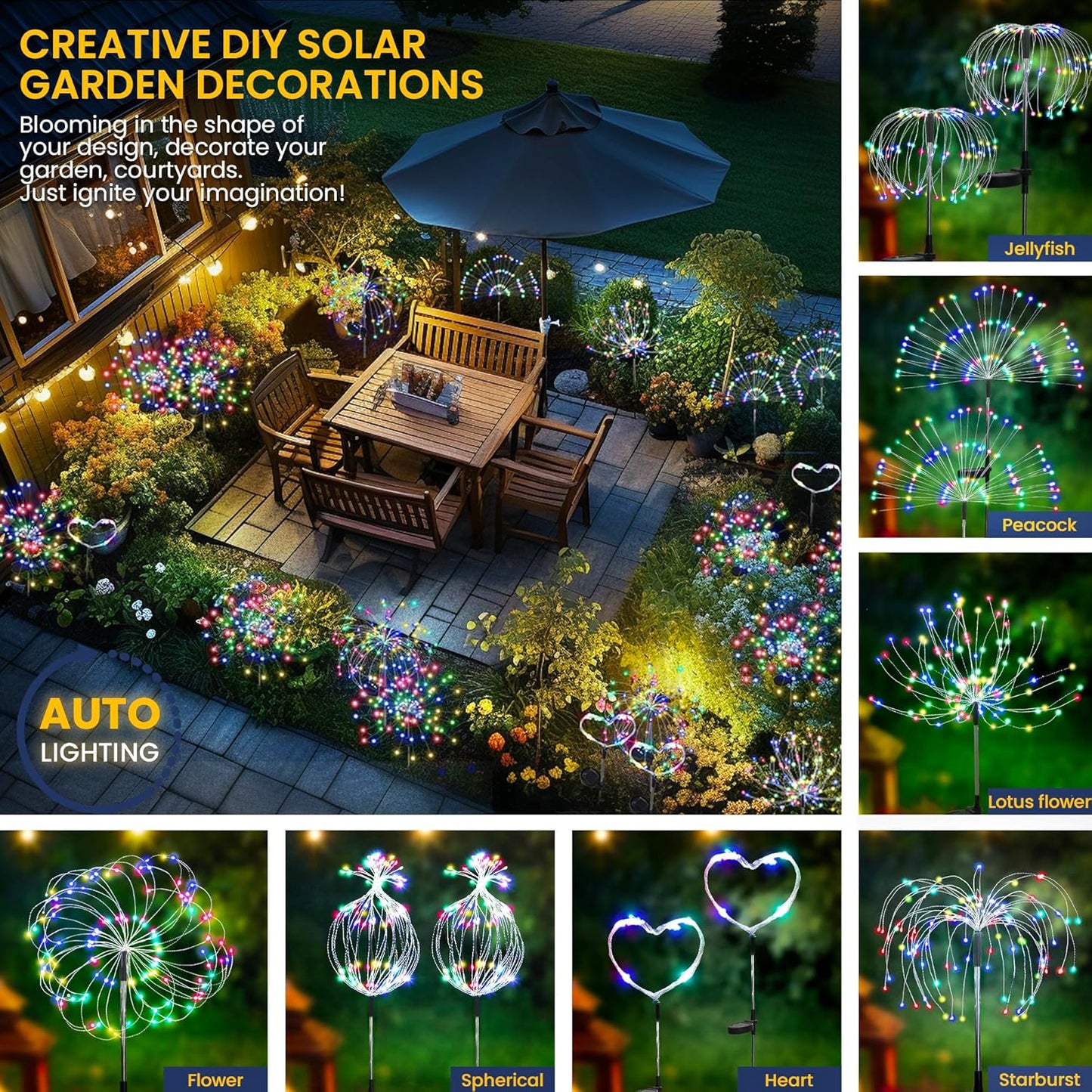 Solar Firework Lights 120LED – 2 Pack
