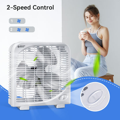 Portable Desktop 9 inch Box Fan with Strong Airflow