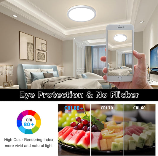 18W LED Ceiling Light – Adjustable Color. Waterproof. 1800LM. Ø23cm