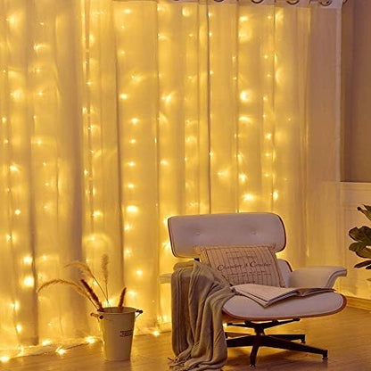 300 LED USB Curtain Lights – 8 Modes. Waterproof. Remote