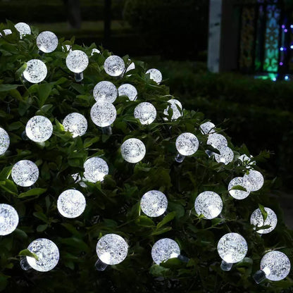 LED Ball Solar String Lights – Outdoor Retro Fairy Lights for Garden. Patio & Parties