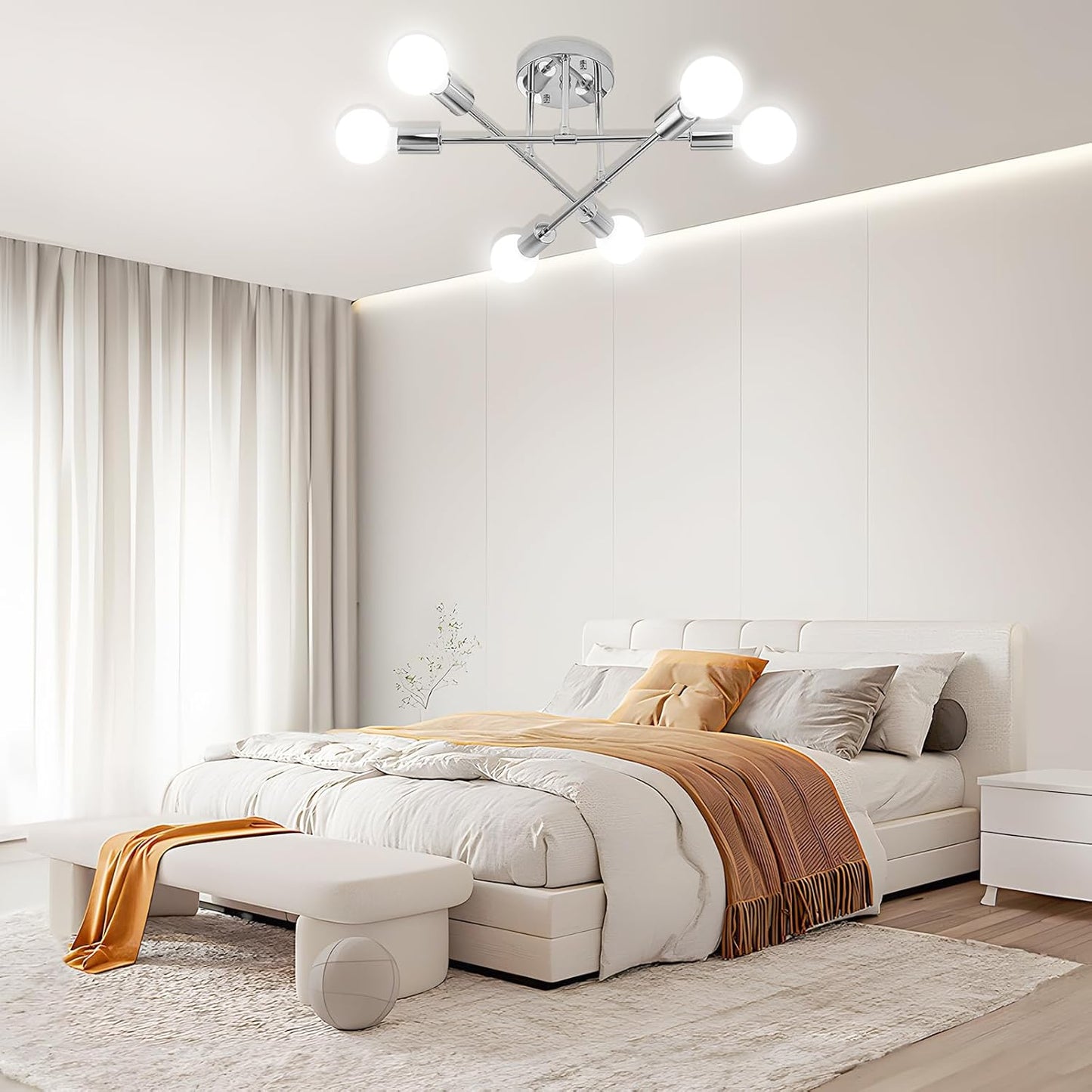 Clerance Sale - Modern Ceiling Light. 6 Lights Chandelier Ceiling Light for Living Room. Bedroom. Kitchen