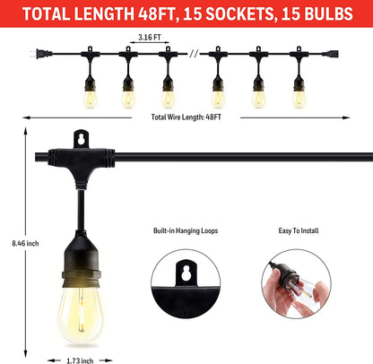 96ft LED Outdoor Festoon Belts