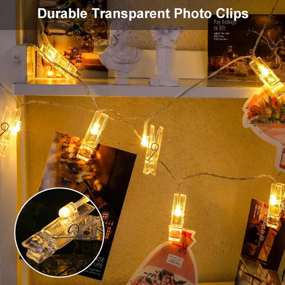 3M Photo Clip String Lights – 20 LED. 8 Modes. Battery Powered