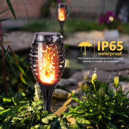 6 Pack Solar Flame Torch Lights – Waterproof Outdoor Garden & Pathway Decor
