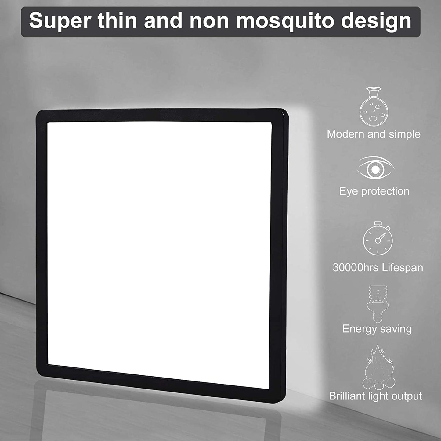 LED Ceiling Light. 28W 1500LM.100W Equivalent.Waterproof IP54.Flush Mount. Square Modern Ceiling Light for Bathroom.Kitchen.Office.Hallway.Bedroom