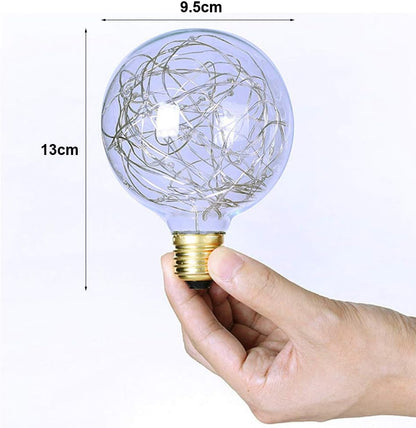 G95 LED Globe Fairy Light Bulb. E27 Edison Decorative Bulb [2 Pack]