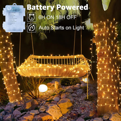 Battery Fairy Lights – 10m. 100 LEDs. 8 Modes. Timer. Waterproof Warm White