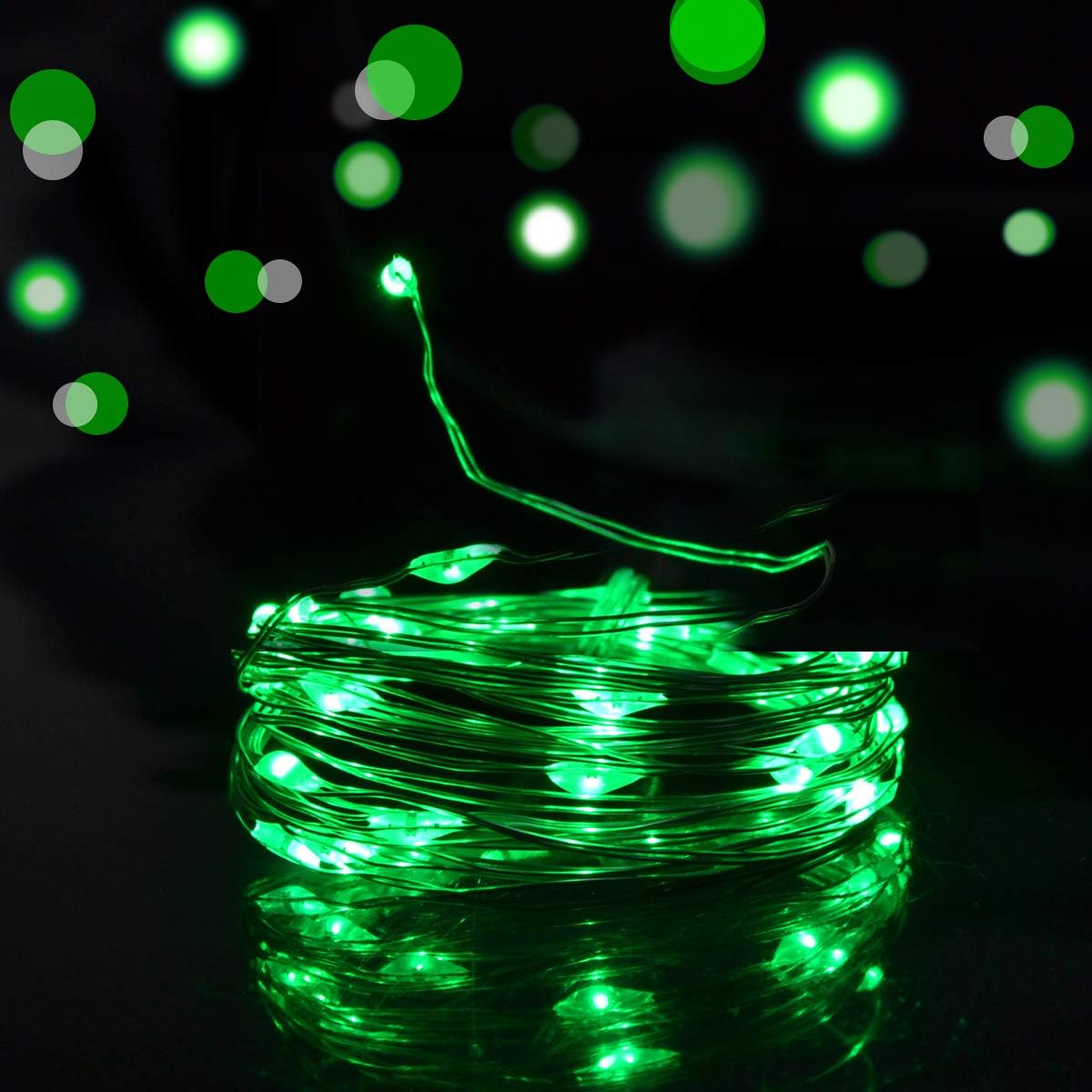 Green Fairy Lights. 5M 50 LEDs Battery Powered String Lights