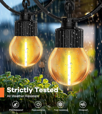 30M/100FT Outdoor Festoon Lights with Timer & Shatterproof G40 Bulbs