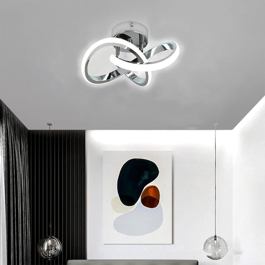 Modern 22W Silver LED Ceiling Light. Cold White