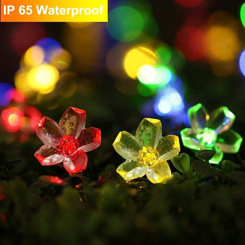 Solar Blossom String Lights – 50 LEDs. Multicolor. 23ft