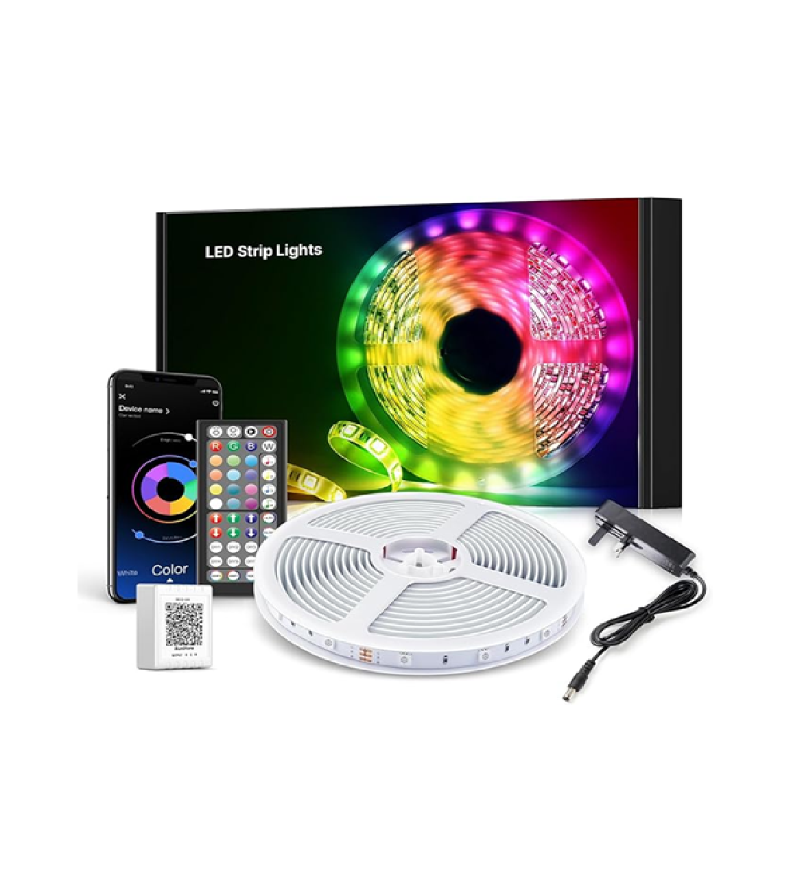 10M RGB LED Strip Lights. Music Sync. Remote & App