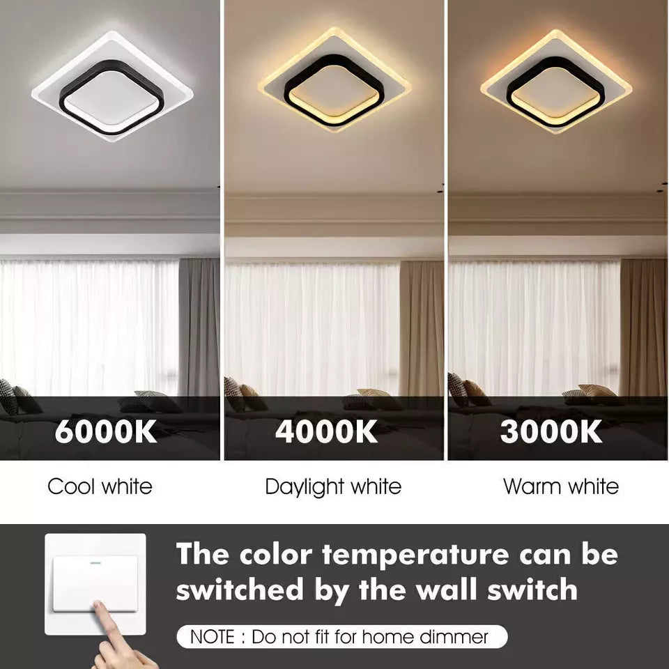 Modern LED Ceiling Light – Square Panel Downlight for Bathroom. Kitchen. Bedroom | Energy Efficient A+++ | 3000K-6500K